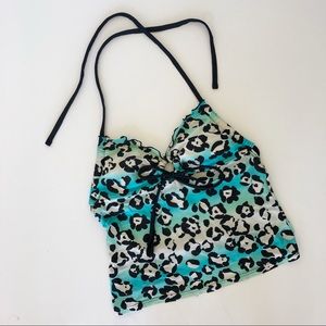 Leopard Print Ombré Tankini Top